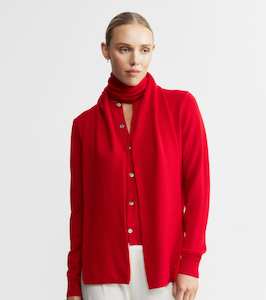 Cashmere Jacquard Scarf - Red