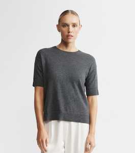Essential Cashmere Crew Tee - Graphite