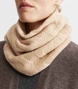 Scarves Snoods: Cashmere Cable Snood - Camel