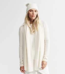 Cashmere Fisherman Rib Scarf - Cream