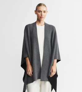 Beneath The Surface Drop 1: Cashmere Double Sided Cape - Black/Graphite