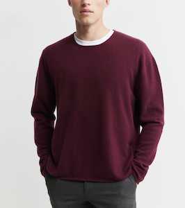 Cashmere Oversized Crew Sweater - Burgundy