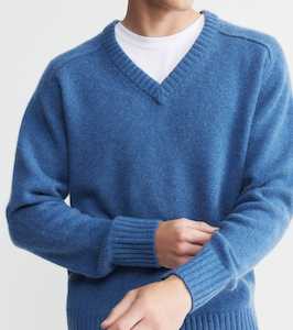 Mens Luxe V Sweater - Indigo