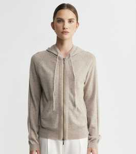 Essential Cashmere Zip Hoodie - Birch