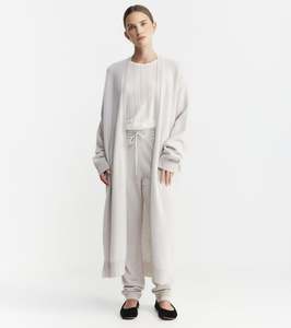 Cloud Cashmere Long Cardigan - Pebble