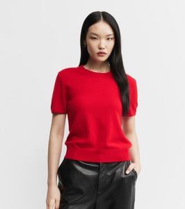 Core Womens: Cashmere Slim Fit Tee - Red