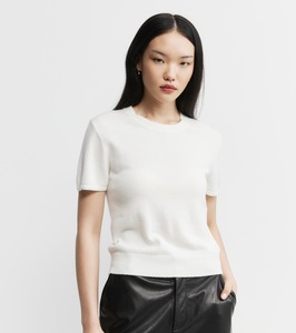 Core Womens: Cashmere Slim Fit Tee - White