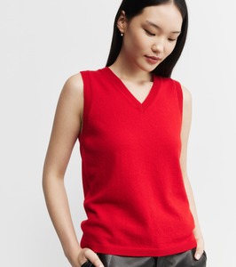 All Cashmere: Cashmere V Tank - Red