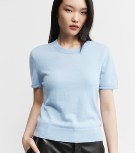 Best Sellers: Cashmere Slim Fit Tee - Pale Blue