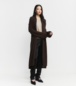 Best Sellers: Featherweight Cashmere Longline Cardigan - Cacao