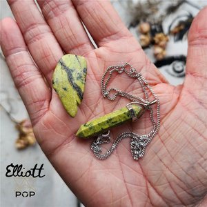 Atlantisite Pendant on Silver Chain + Tumble