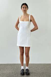Sculpted Mini Dress in White