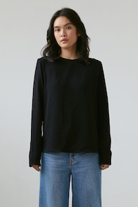 Dress: Universal LS Blouse in Black