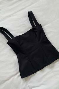 Tops: Sculpted Top in Black