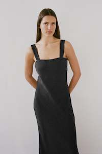 Archive: Sculpted Slip Dress in Black