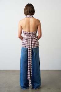 Limited Edition: Crossover Halter Top in Field Check