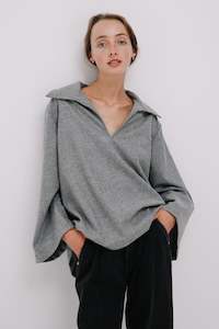 Sale - Polo Wool Jumper in Grey