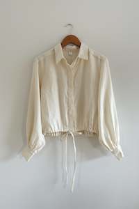Ellisxarchivesale25: Sale - Mes Drawstring Shirt Ivory Linen