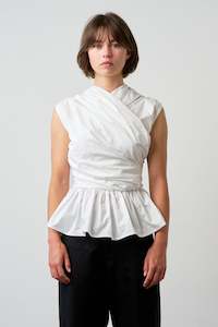 Sale - Wrap Bodice Deux Top in White