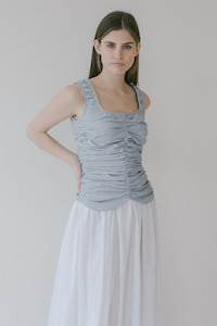 Basque Top in Powder Blue