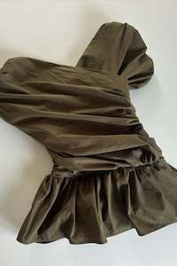 Last Ones: Wrap Bodice Deux Top in Khaki