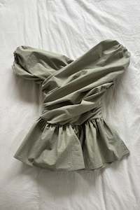 Wrap Bodice Deux Top in Lemon Cyan Check (Last ones)