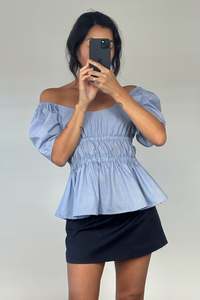 Limited Edition: Bodice Top in Micro Check (Limited Edition)