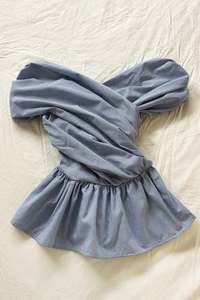 Wrap Bodice Deux Top in Micro Check (Limited Edition)