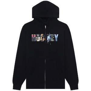 Hoodie: Hockey Daves Arena Zip Hoodie Black