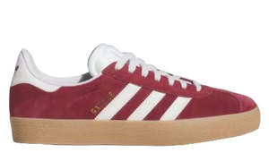 Adidas: Adidas Skateboarding Gazelle ADV Shadow Red/Crystal White/Gold