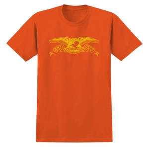 Anti Hero: Antihero Basic Eagle Tee Orange w yellow print