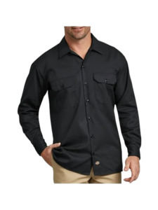 Dickies: Dickies 574 Long Sleeve Work Shirt Black