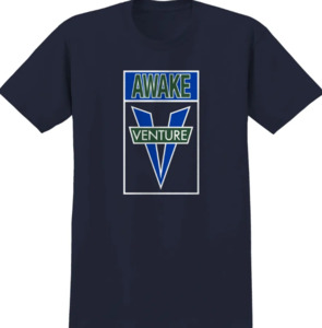 Venture Awake Tee Navy w Royal Blue and Green