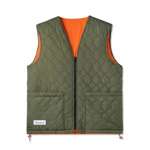 Jackets: Butter Goods Chainlink Reversible Puffer Vest Army/Orange