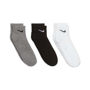Socks: Nike Everyday Cushioned Training Ankle Socks (3 Pairs) black/grey/white