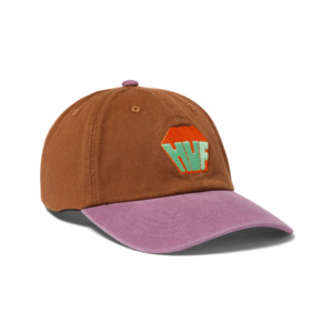 Caps: Huf Big Block washed 6 Panel CV Hat Brown