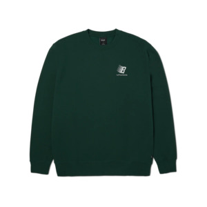 Crew Necks: Huf X Bronze56K Crewneck Sweater Forest Green