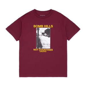 GX1000 Bomb Hills Not Countries Tee Burgundy
