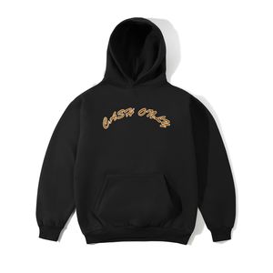 Hoodies: Cash Only Felt Applique Hood Black