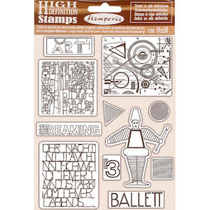 Stamperia - Bauhaus "Ballet" HD Natural Rubber Stamp 14x18cm