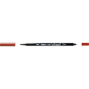 Marvy - Le Plume II - Duel Tip Marker - Brown
