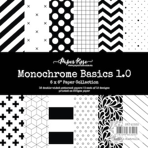 Paper Rose - Monochrome Basics 1.0 - 6x6 Paper Collection
