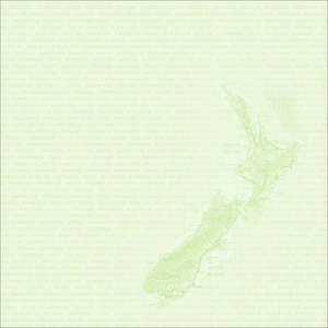 Craft Co - NZ Papers - Around NZ - 12x12 Paper NZ Map Green