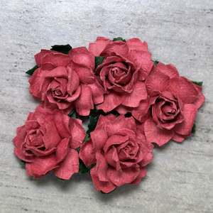 Flowers Cottage Roses: Cottage Roses - Rusty Red 25mm (5pk)”