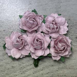 Flowers Cottage Roses: Cottage Roses - Mauve 25mm (5pk)