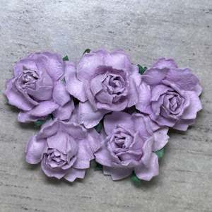 Flowers Cottage Roses: Cottage Roses - Lilac 25mm (5pk)