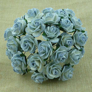 Open Roses - 2 Tone Antique Blue
