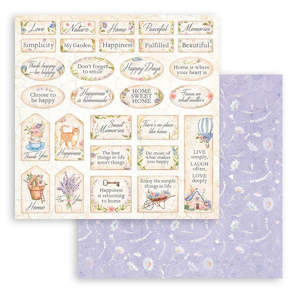Patterned Paper 12x12 Stamperia: Stamperia - Create Happiness Welcome Home - 12x12 Paper "Home Labels"