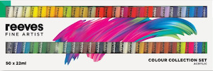 Reeves: Reeves Fine Artist - Acrylic Colour Collection Set 22ml (50pc)