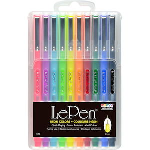 Pens Markers Pastels Marvy Uchida: Marvy - LePen -Set - Neon (10pk)